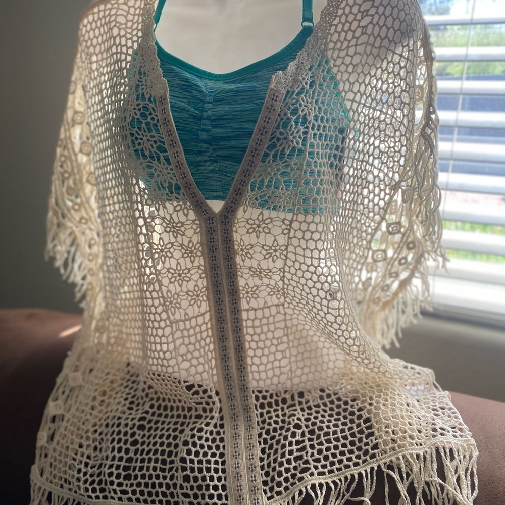 2 for 1! Cotton Swim Cover with Fringes and Bra